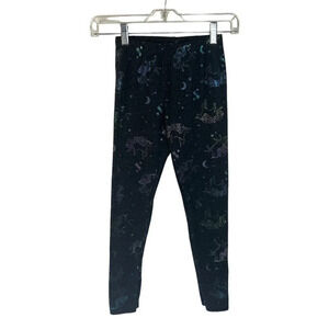 Jumping Beans Leggings Girls Size 8 Gray Iridescent Unicorns Skinny Stretch Knit